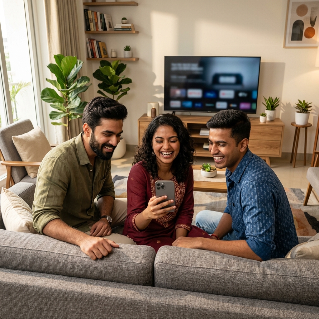 Indian friends splitting bills