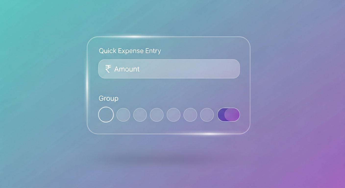 FairShare Quick Add feature — expense entry interface on smartphone